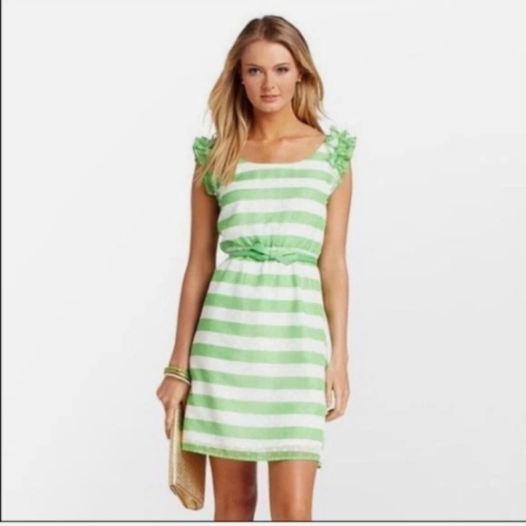 Lilly Pulitzer Dresses & Skirts - Lilly Pulitzer Danna Awning Striped  Green and White Dress